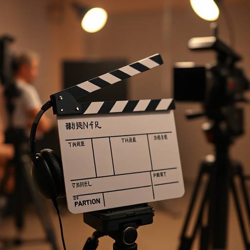 Clapperboard and headphones, representing on-set support services