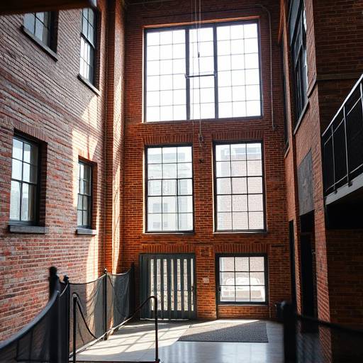 Spacious urban loft with exposed brick and large windows in Deep Ellum